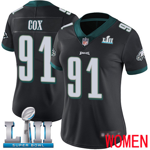 Women Philadelphia Eagles #91 Fletcher Cox Black Alternate Vapor Untouchable NFL Jersey Limited Player Super
